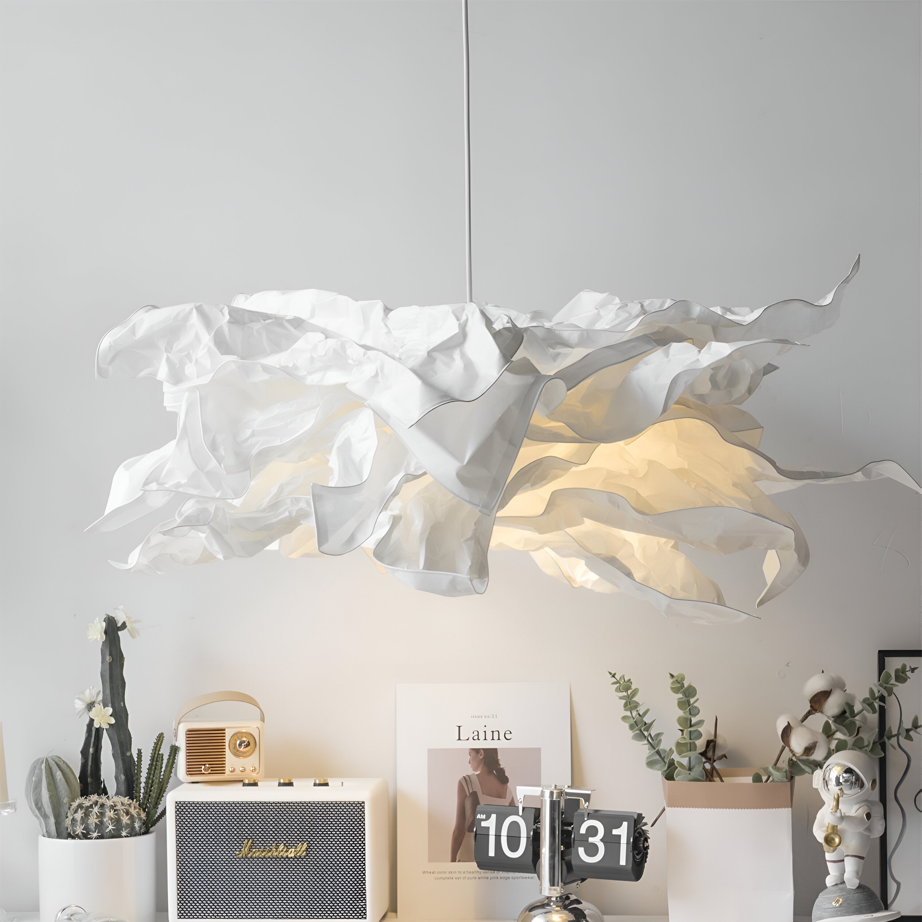 ShadeGlow - Lampe à pendentif personnalisable avec un design d'abat-jour en papier sculpté