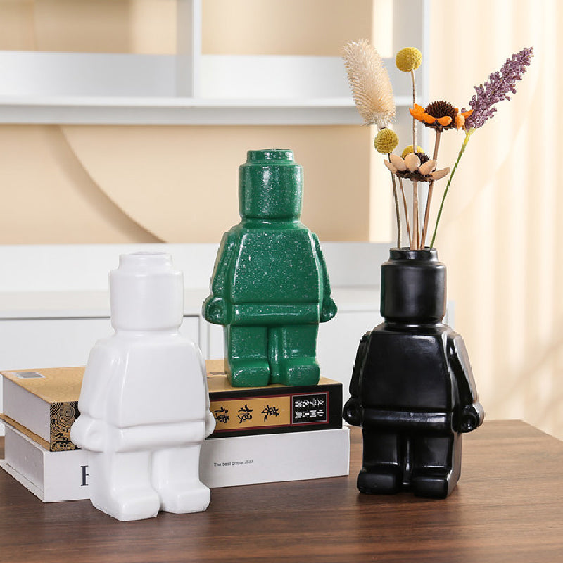 RoboBloom Pots de Fleurs Robot Modernes – Décoration Unique pour Votre Maison
