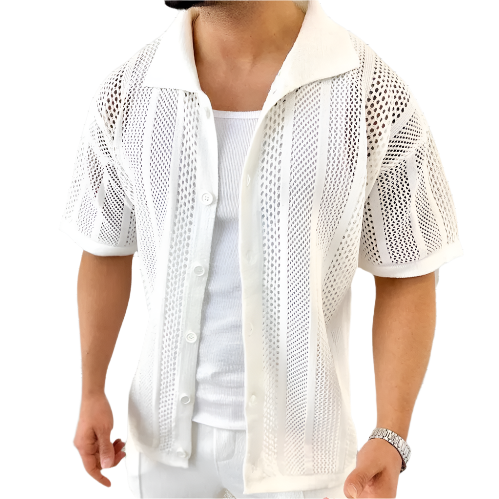 Cardigan homme à manches courtes et fermeture boutonnée Oliver