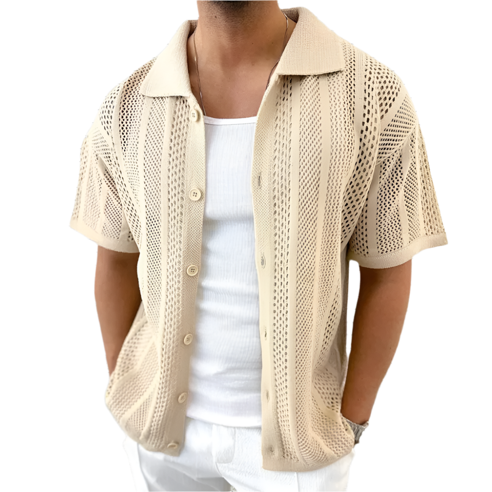 Cardigan homme à manches courtes et fermeture boutonnée Oliver