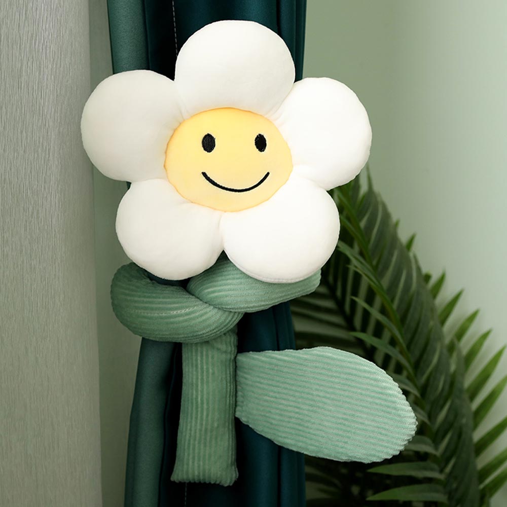 BlossomSmiles - Liens de rideau en smiley à motif floral
