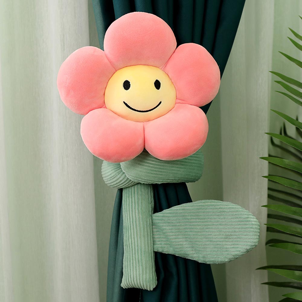 BlossomSmiles - Liens de rideau en smiley à motif floral