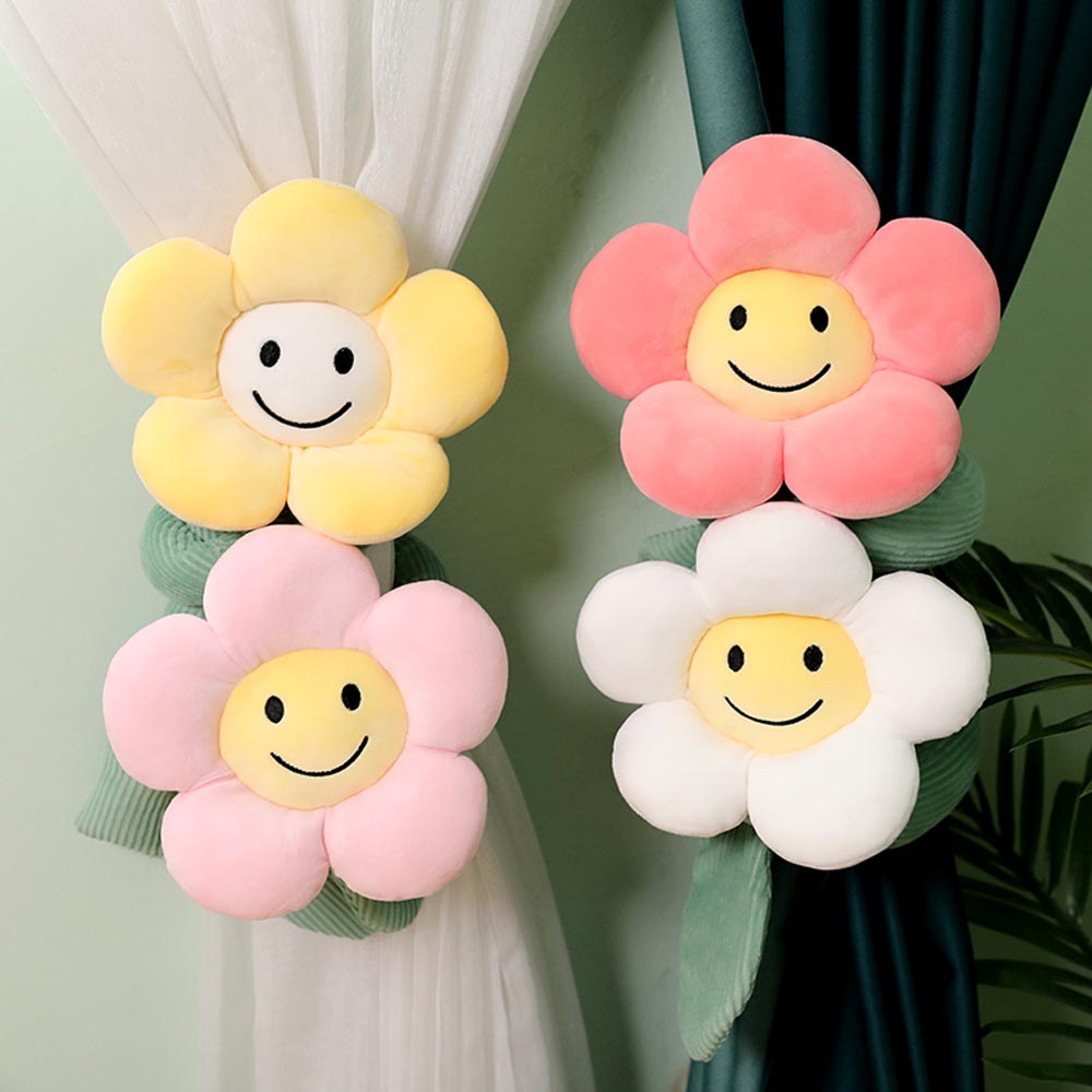 BlossomSmiles - Liens de rideau en smiley à motif floral