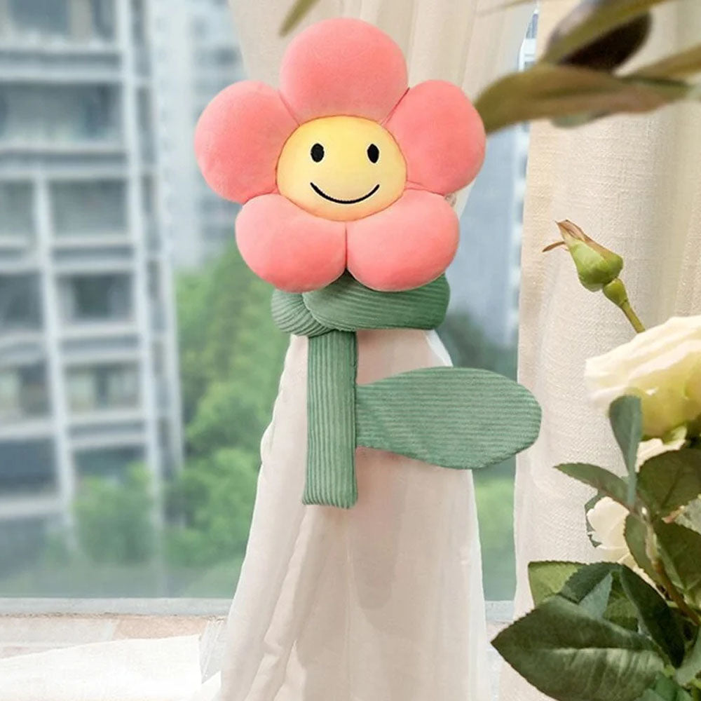 BlossomSmiles - Liens de rideau en smiley à motif floral