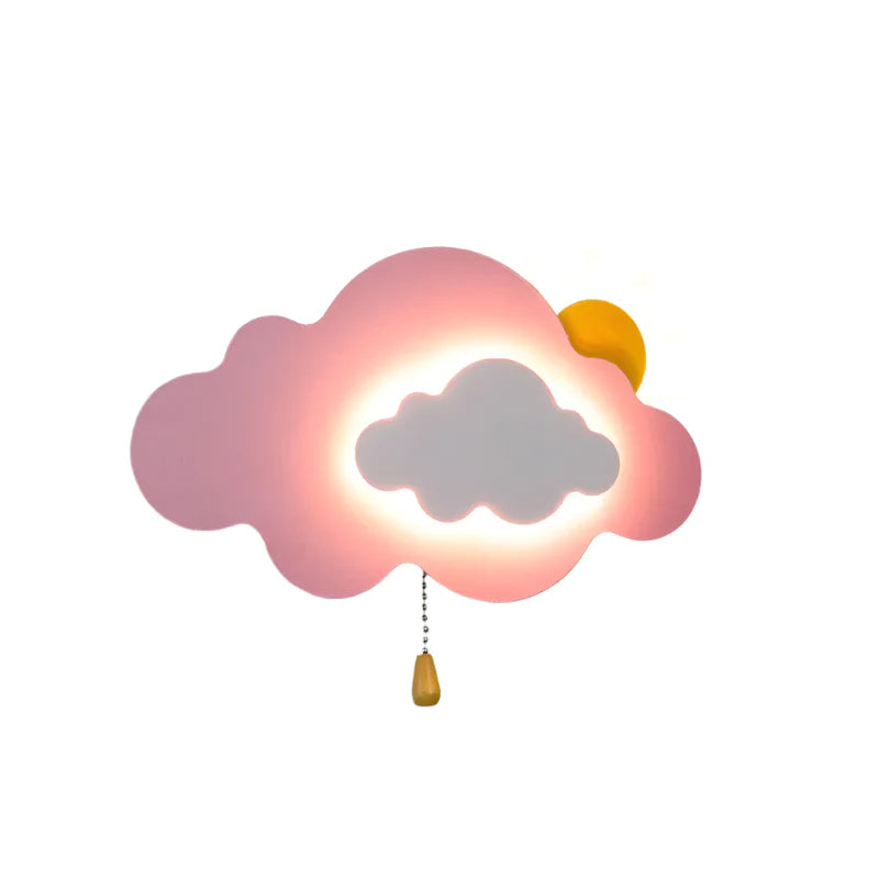 Lampe Murale SolSky – Lampe en forme de ciel fantaisiste avec motif de soleil joyeux pour la chambre d'enfant