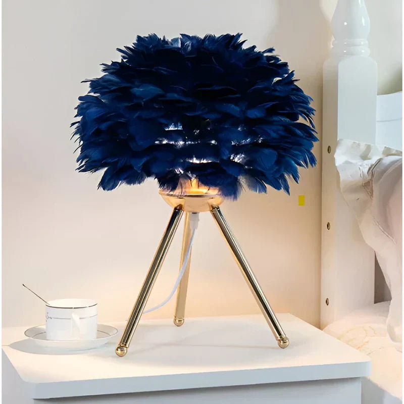 FeatherLuxe - Lampe en Plumes Douce Brillance