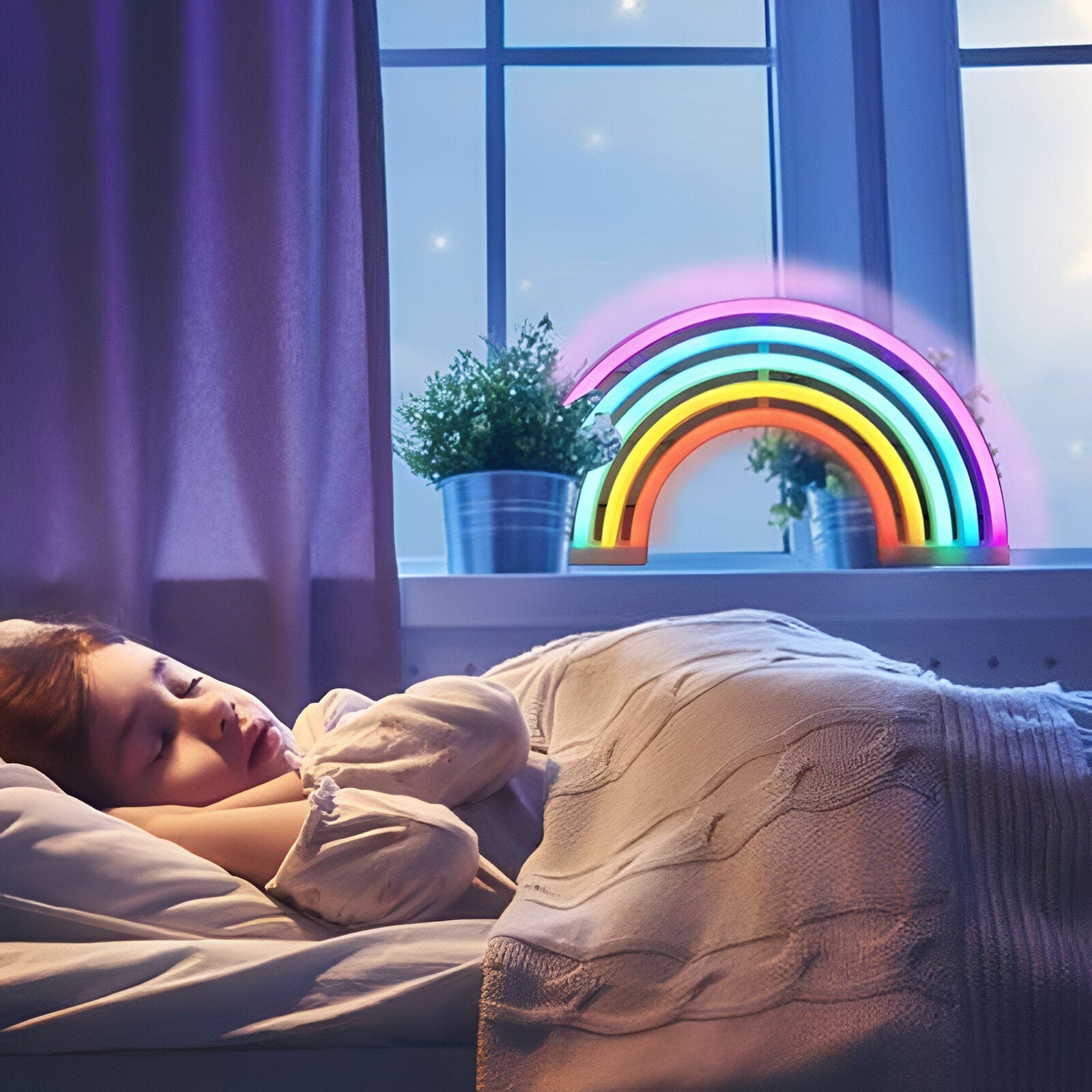 GlowArc - Lampe de nuit arc-en-ciel LED élégante