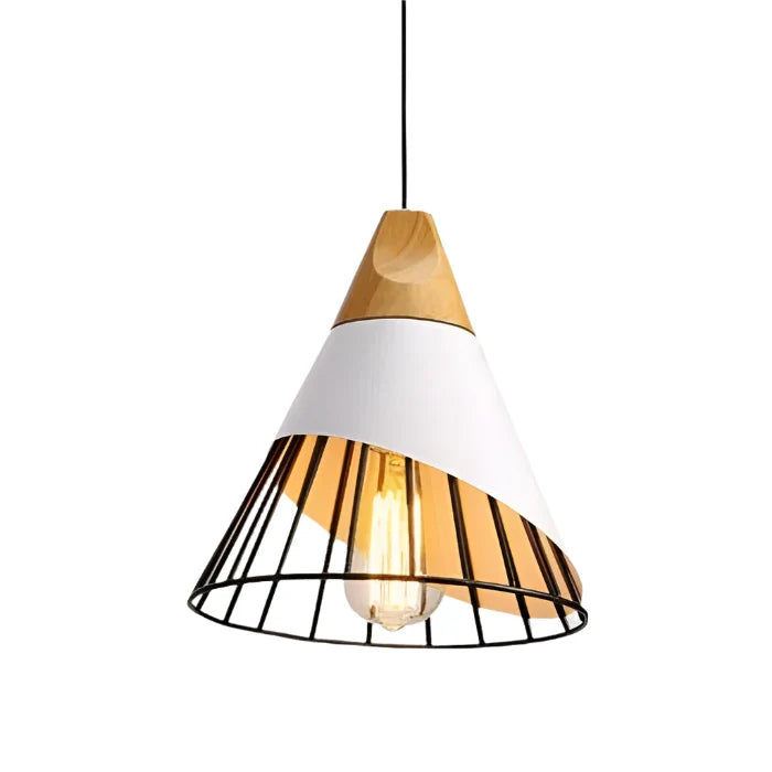 ScandinavianGlow - Lamp pendant industriel en bois