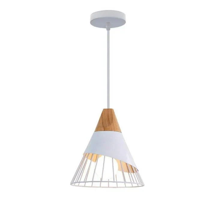 ScandinavianGlow - Lamp pendant industriel en bois