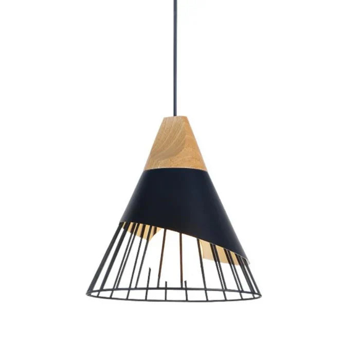 ScandinavianGlow - Lamp pendant industriel en bois
