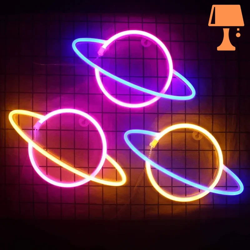 CosmoGlow – Lampes néon murales inspirées par les planètes