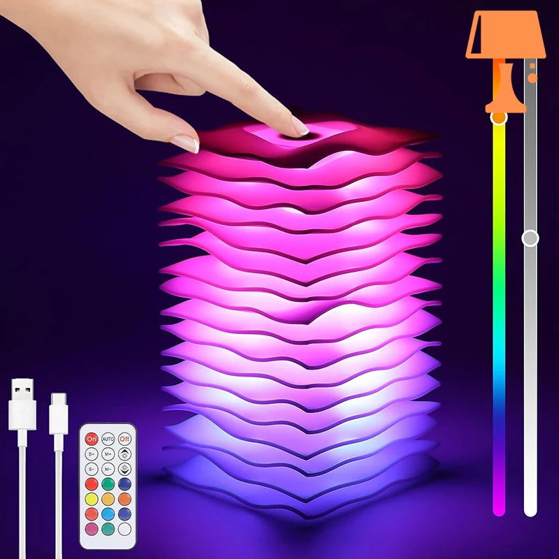 WaveGlow - Lampe à design de vagues artistique avec télécommande