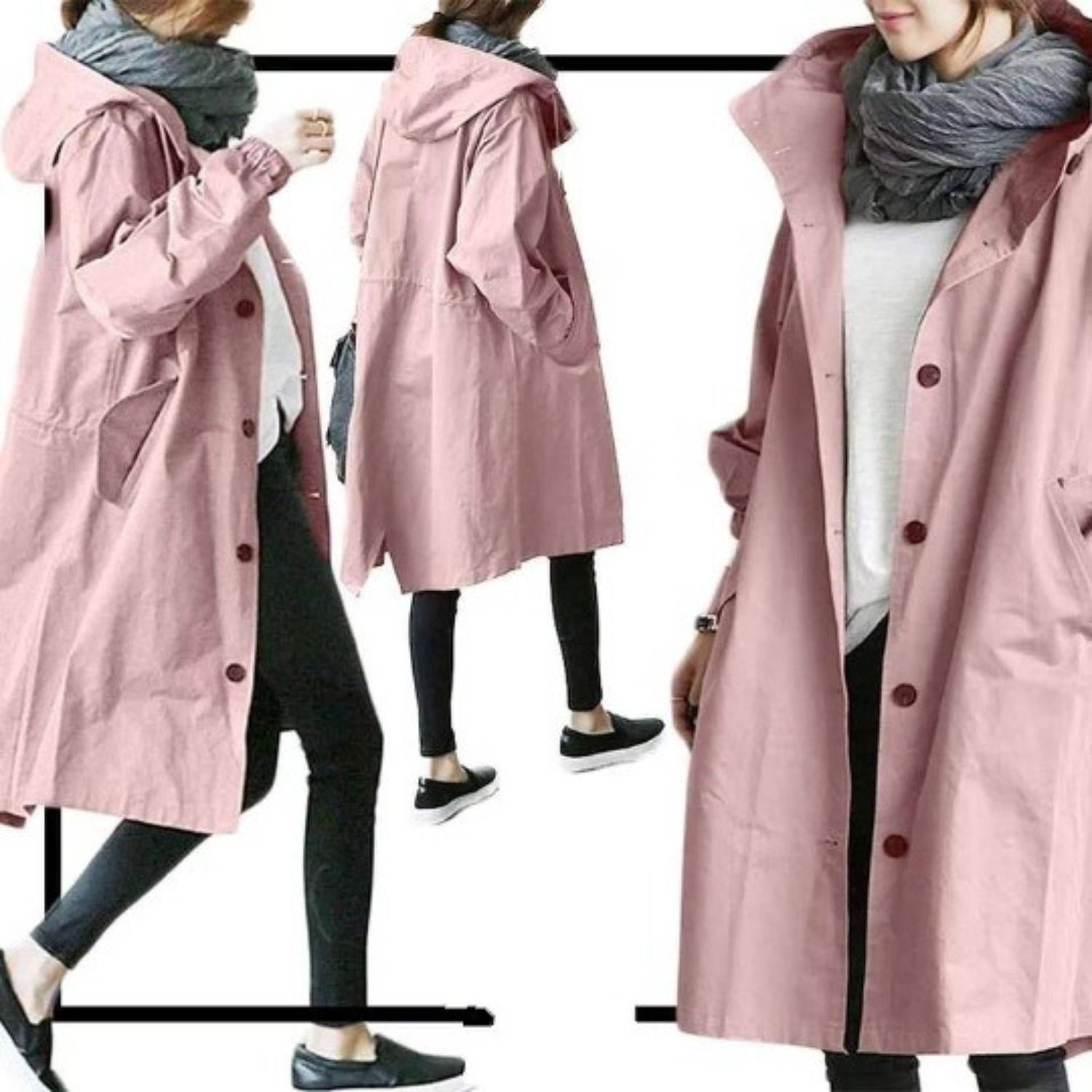 CELINE | Manteau trench en cuir doté d'une capuche – Élégant et pratique