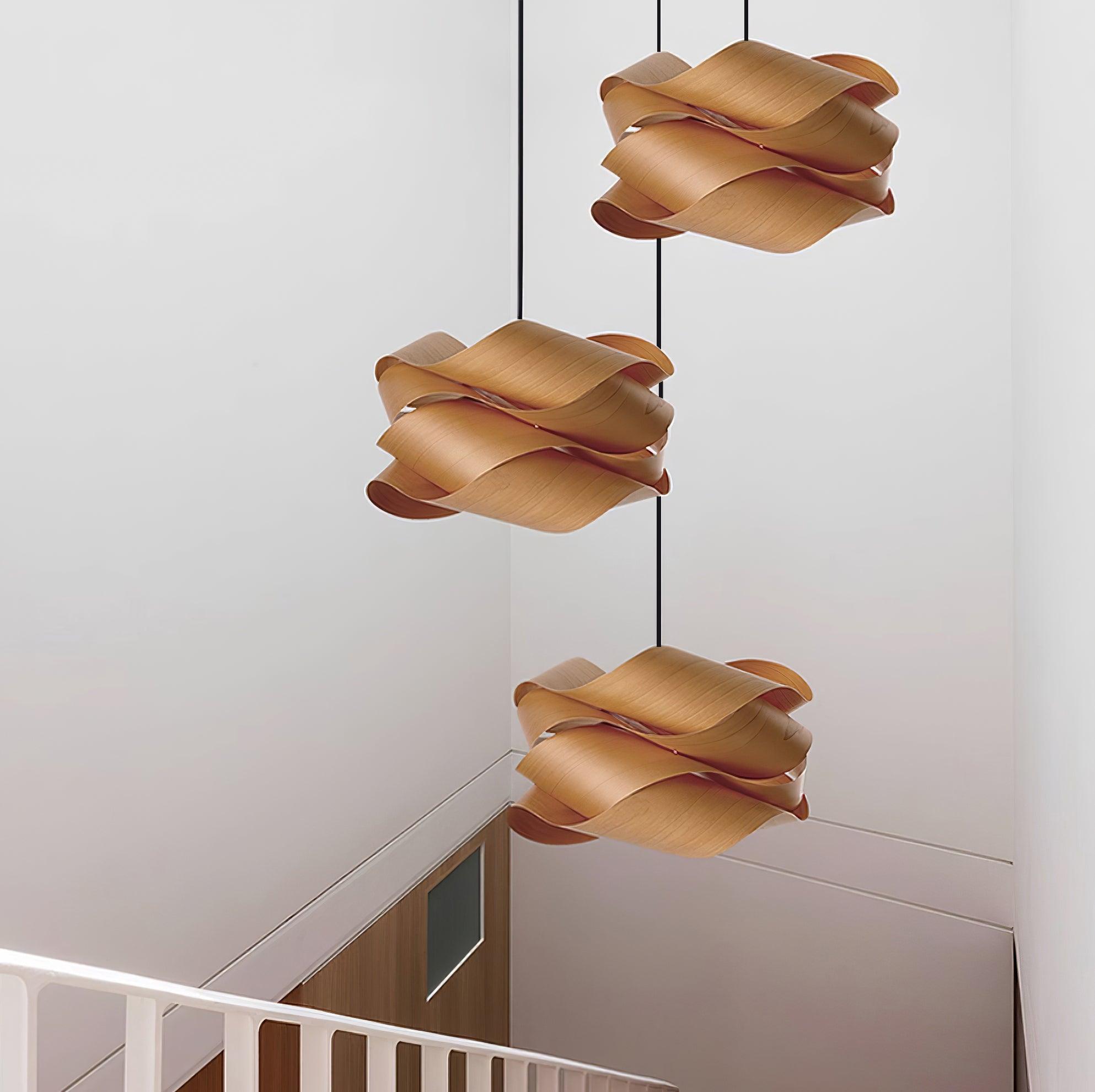WaveGlow - Lampes suspendues en bois stratifié modernes