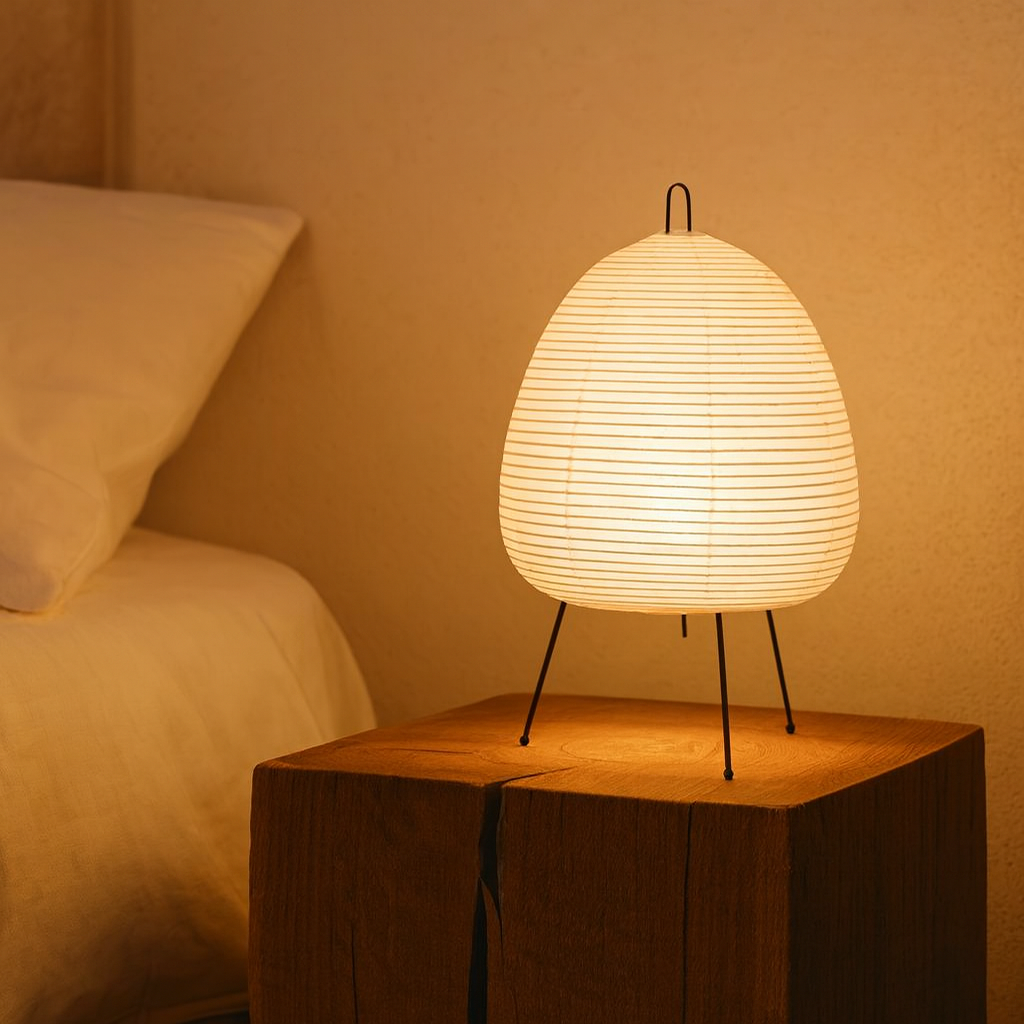 LumiGlow Lampe en papier de riz japonais – Éclairage intérieur élégant