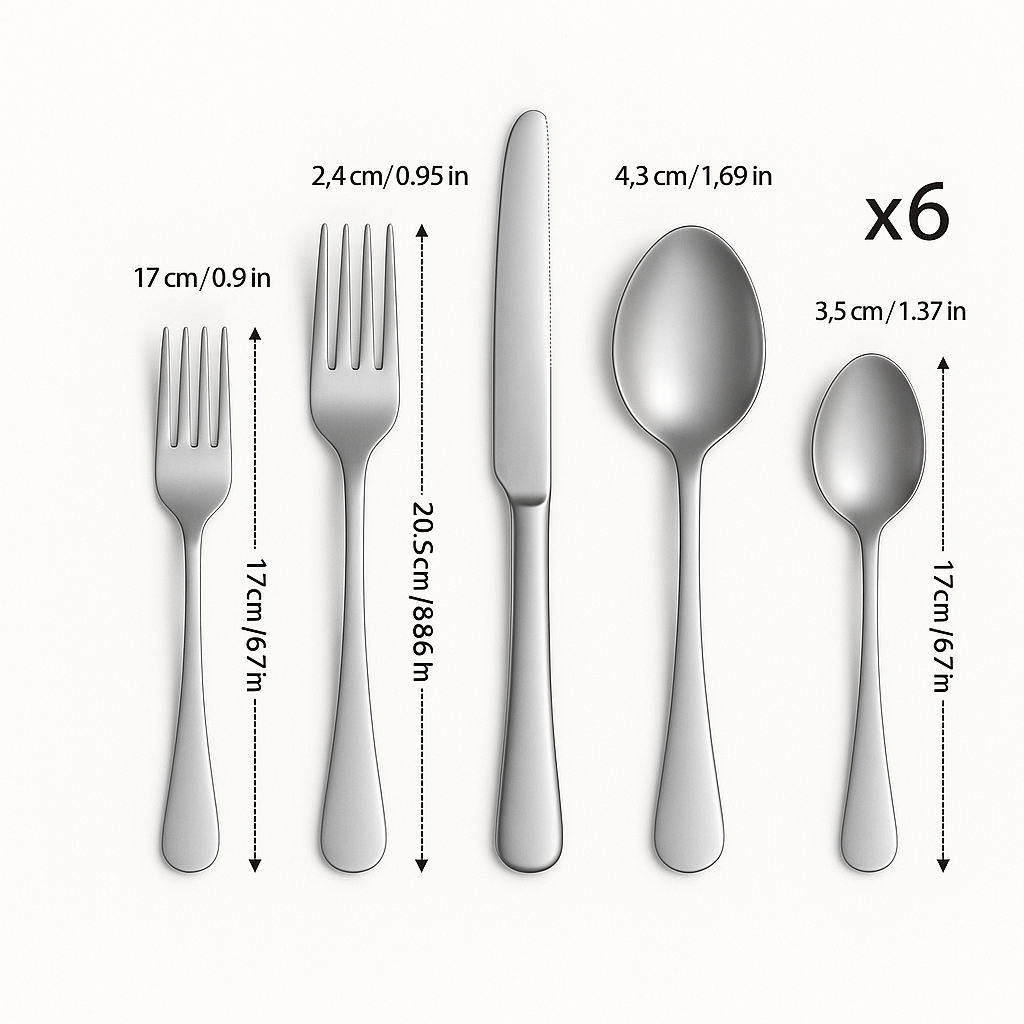 Lurevia | Ensemble de 30 pièces de couverts en acier inoxydable