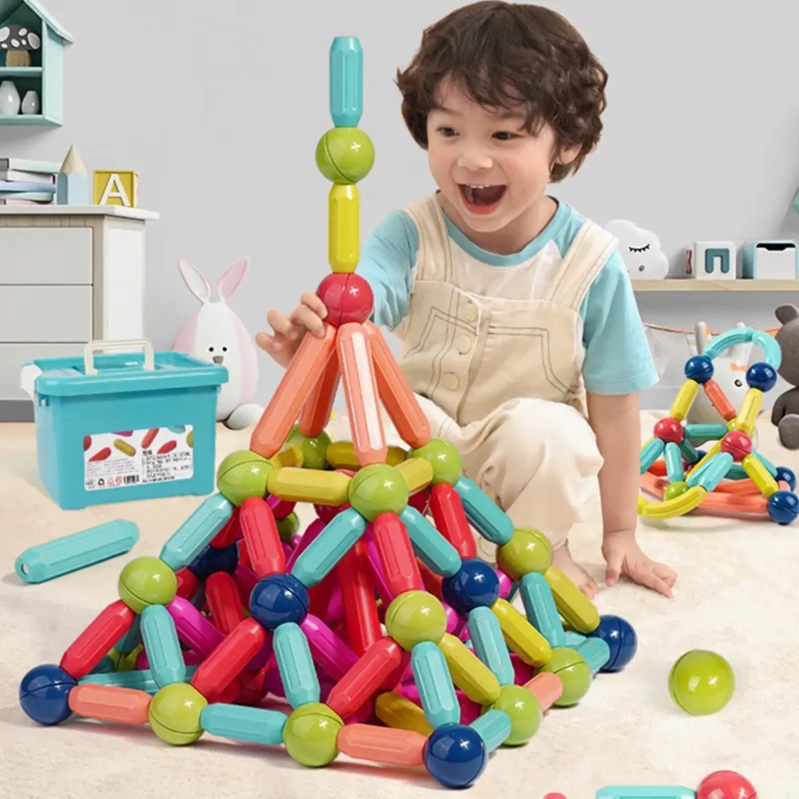 ColorfulSet - Ensemble de bâtons de construction magnétiques pour enfants