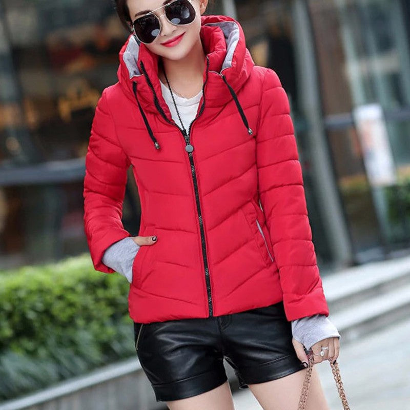 Marie - Veste longue chaude avec capuche et fermeture éclair