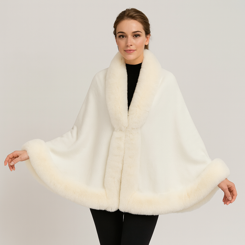 Marcella | Manteau de chauve-souris avec devant ouvert et finition en fourrure