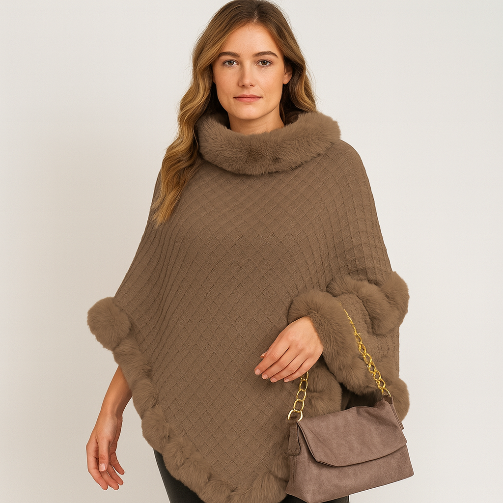 Maribeth | Cardigan avec fausse fourrure et ourlet asymétrique