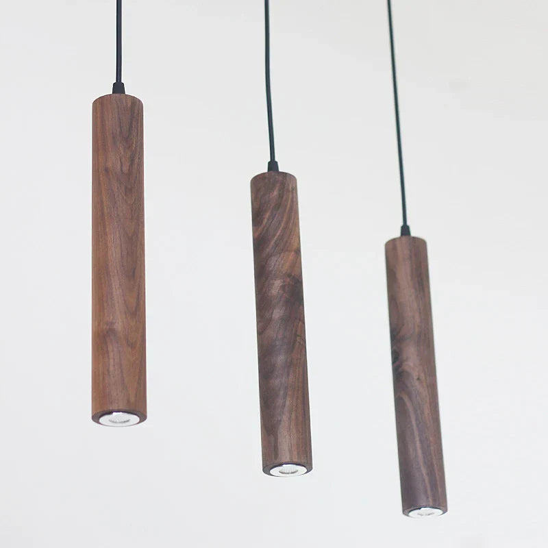 WalnutGlow – Lampes à suspension cylindriques modernes en bois