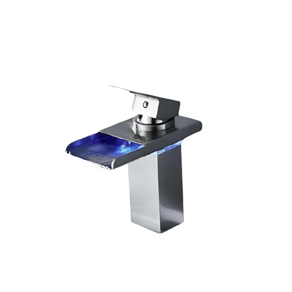 AquaGlow - Robinet de lavabo style cascade avec éclairage LED intégré