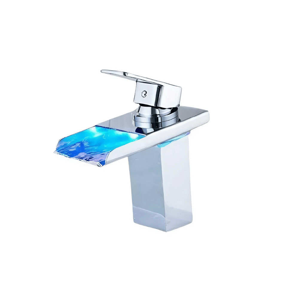 AquaGlow - Robinet de lavabo style cascade avec éclairage LED intégré