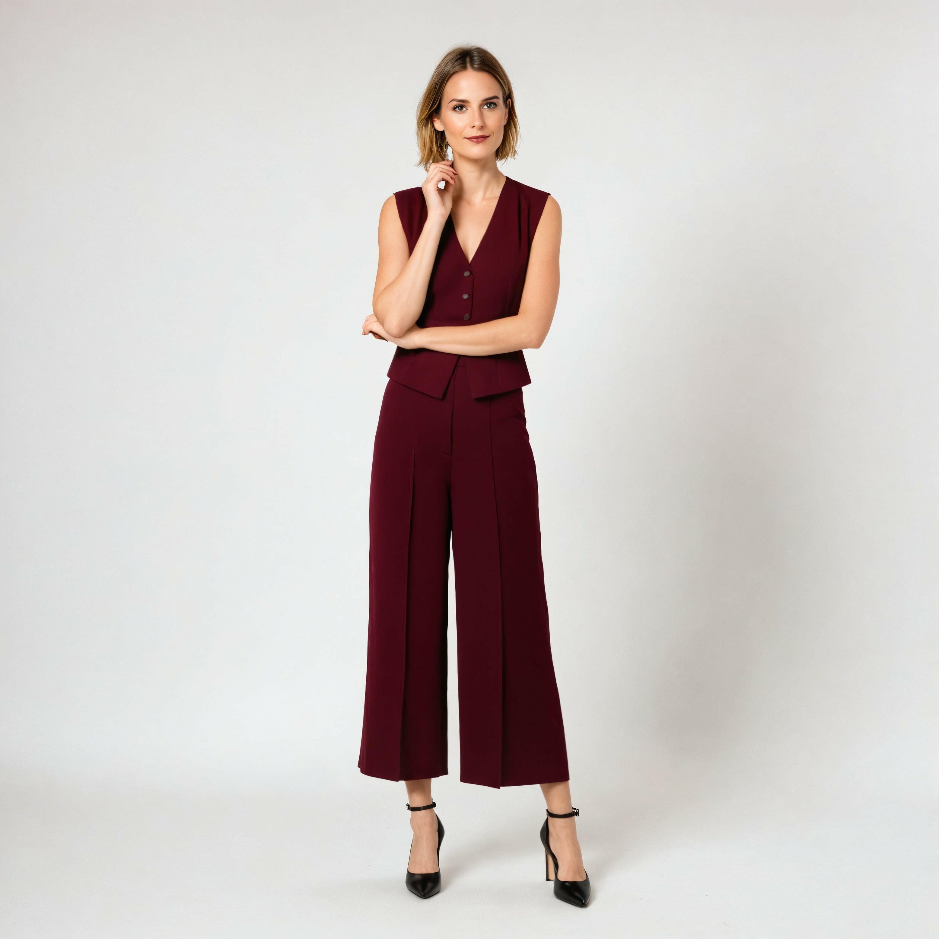 Diana - Ensemble élégant assorti avec pantalon large
