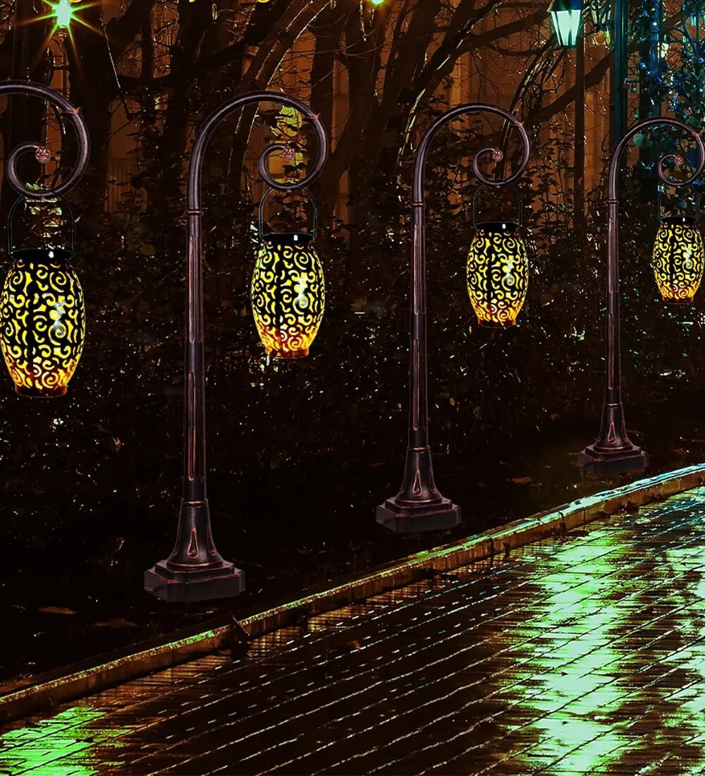 SolarLuxe – Élégante lanterne solaire avec lumière LED chaude pour éclairage extérieur