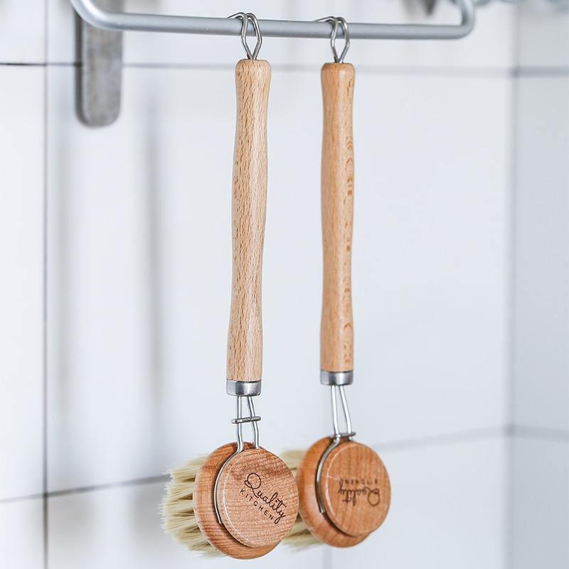 CleanCraft - Élégante brosse à vaisselle en bois