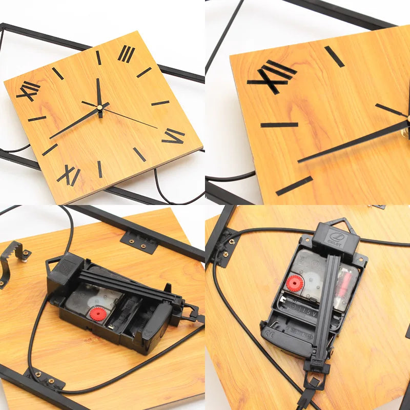 NordicTime Horloge Murale 3D – Design en Bois Élégant avec Grand Affichage Sophistiqué