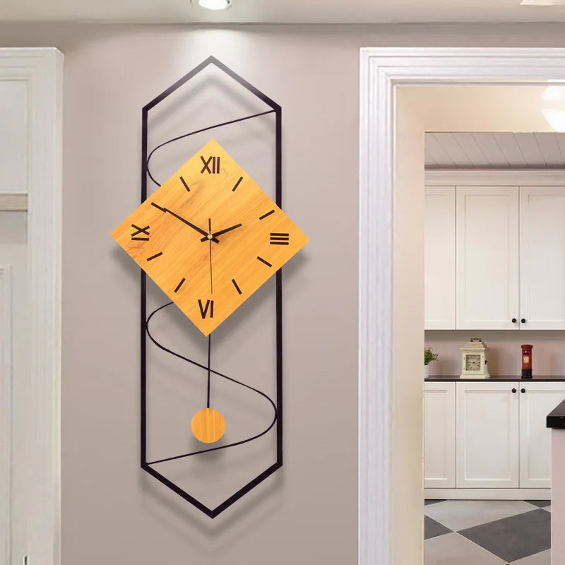 NordicTime Horloge Murale 3D – Design en Bois Élégant avec Grand Affichage Sophistiqué