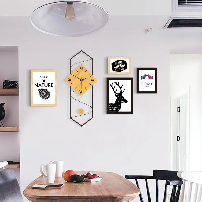 NordicTime Horloge Murale 3D – Design en Bois Élégant avec Grand Affichage Sophistiqué