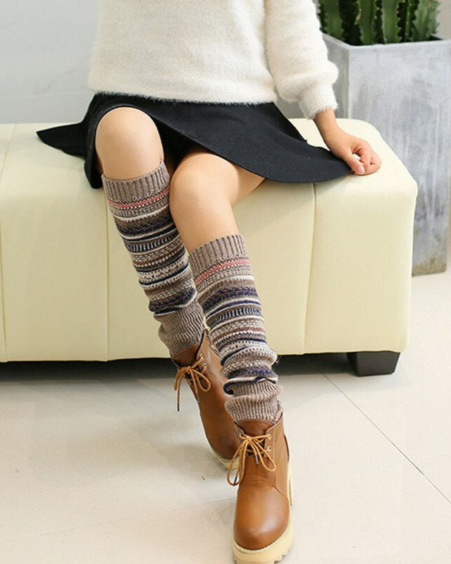 Brit - Jambières tricotées vibrantes jusqu'aux genoux