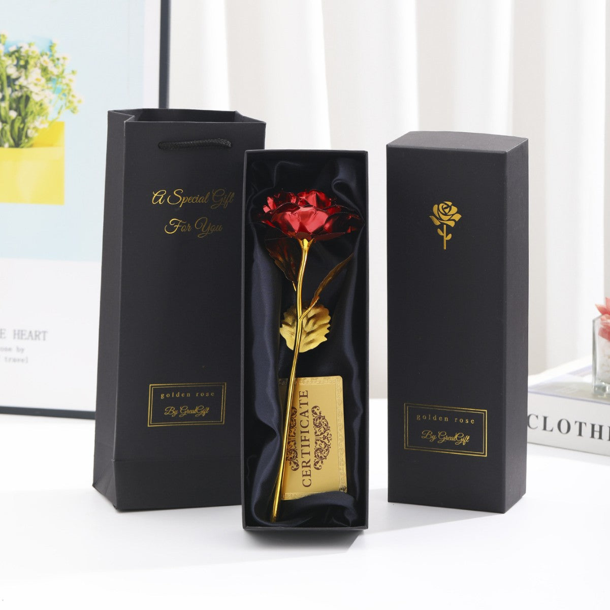 Aurelia 24K Doré Rose – Un Cadeau Intemporel dans un Coffret Cadeau Luxueux