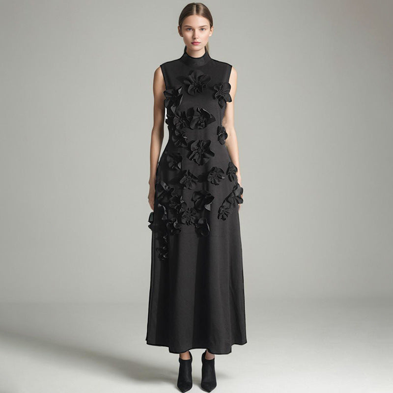 Monaliza - Robe maxi fleurie sculpturale pour un élégant flow