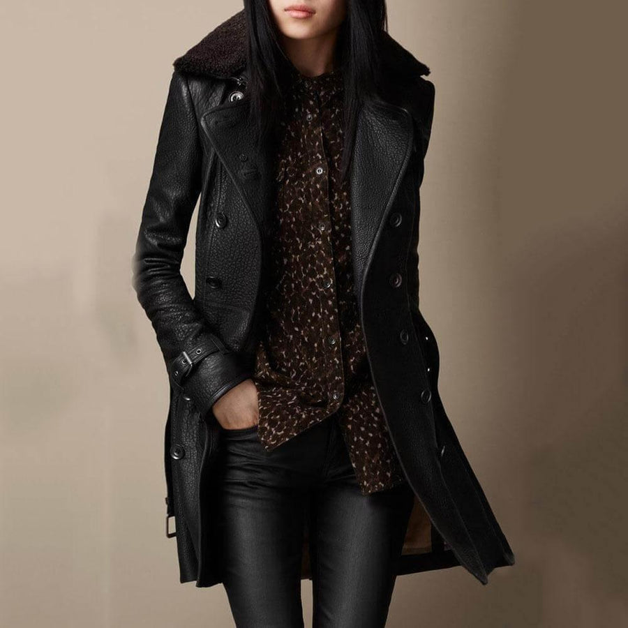 Hazel - Veste boutonnée ceinturée confortable