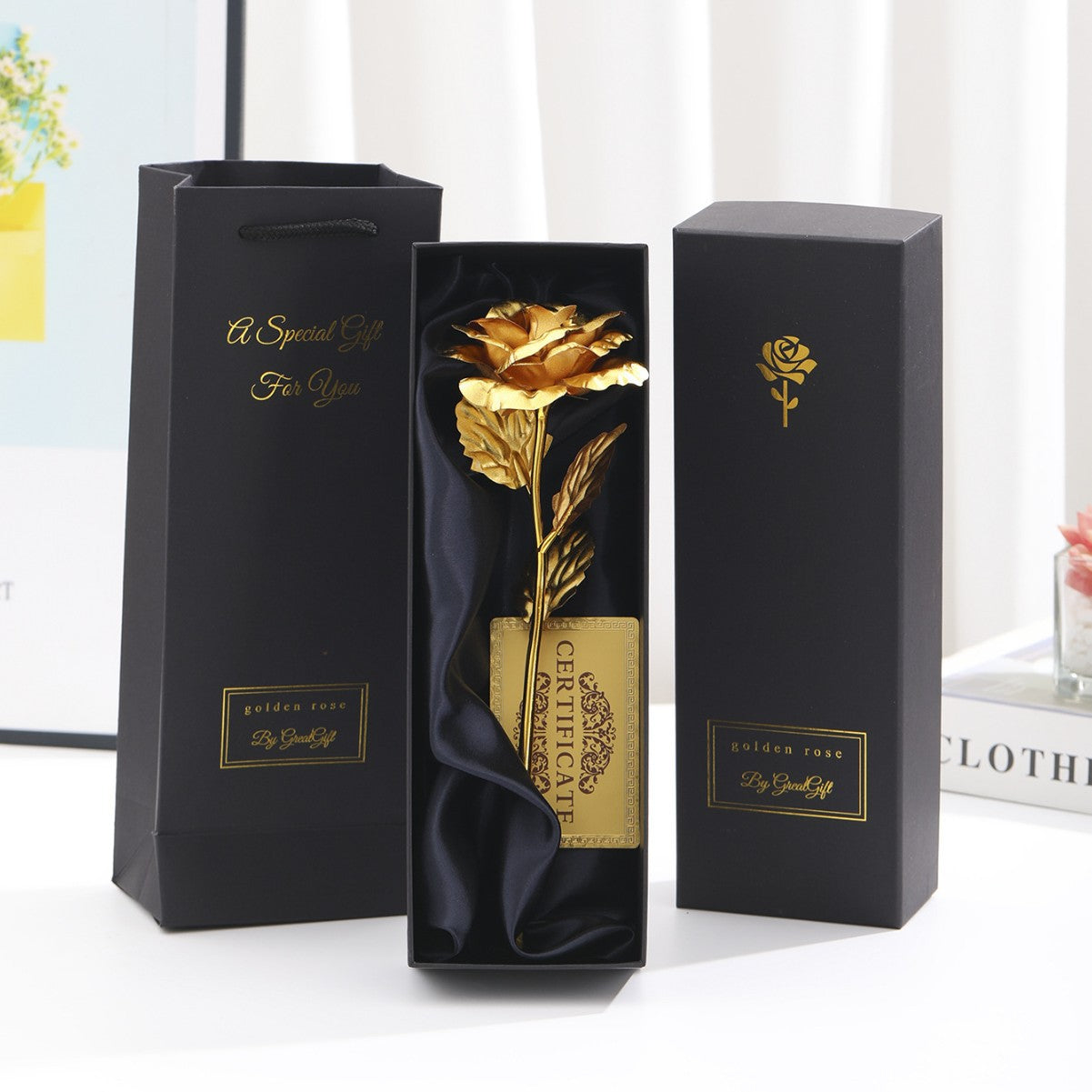 Aurelia 24K Doré Rose – Un Cadeau Intemporel dans un Coffret Cadeau Luxueux