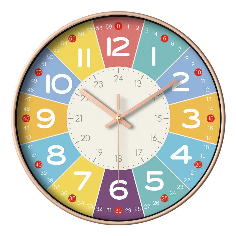 TickTockEase - Horloge murale silencieuse pour enfants