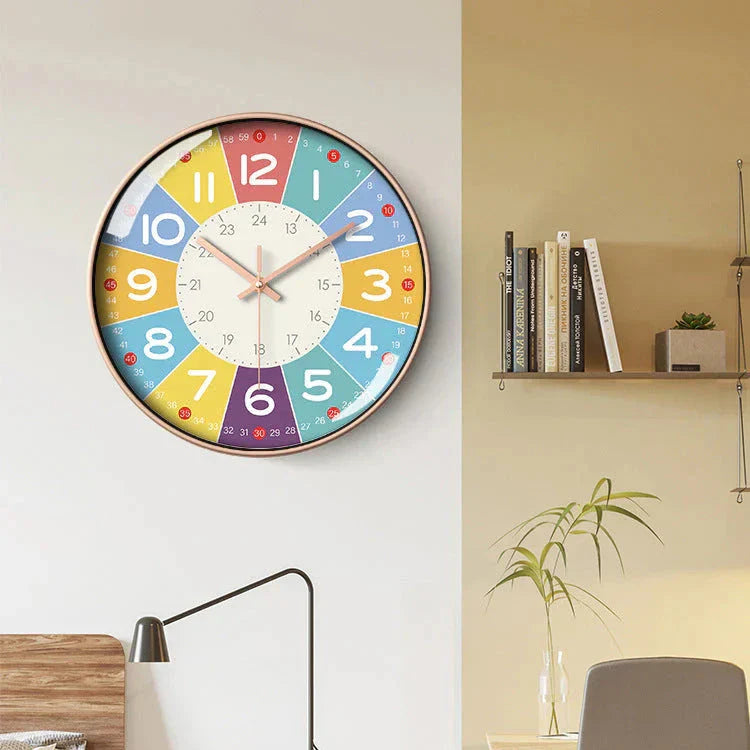 TickTockEase - Horloge murale silencieuse pour enfants