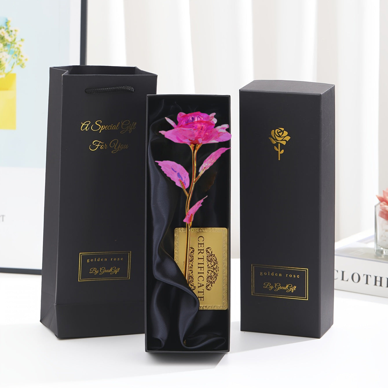 Aurelia 24K Doré Rose – Un Cadeau Intemporel dans un Coffret Cadeau Luxueux