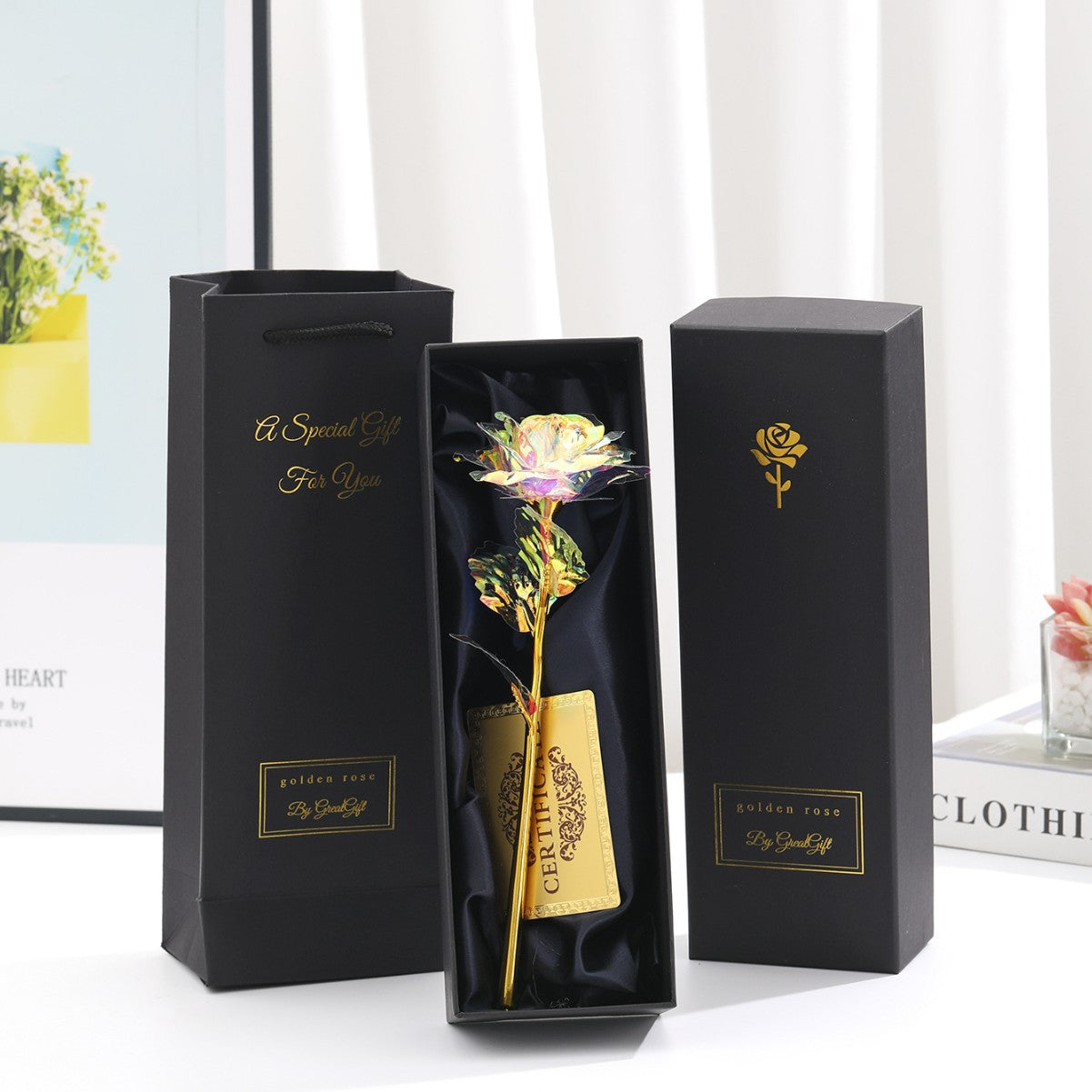 Aurelia 24K Doré Rose – Un Cadeau Intemporel dans un Coffret Cadeau Luxueux