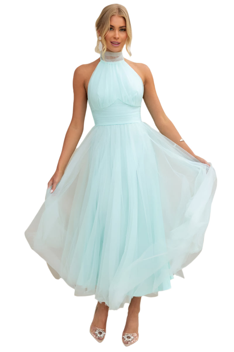 Precella - Élégante robe midi en tulle dos nu