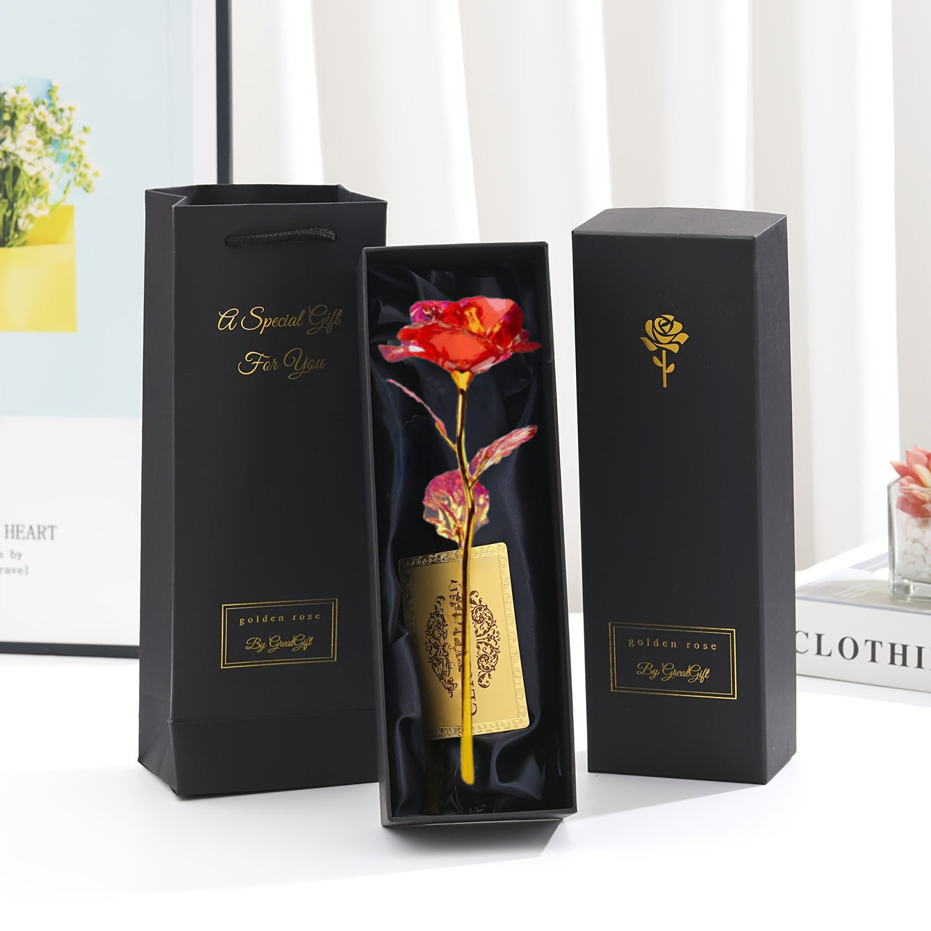 Aurelia 24K Doré Rose – Un Cadeau Intemporel dans un Coffret Cadeau Luxueux