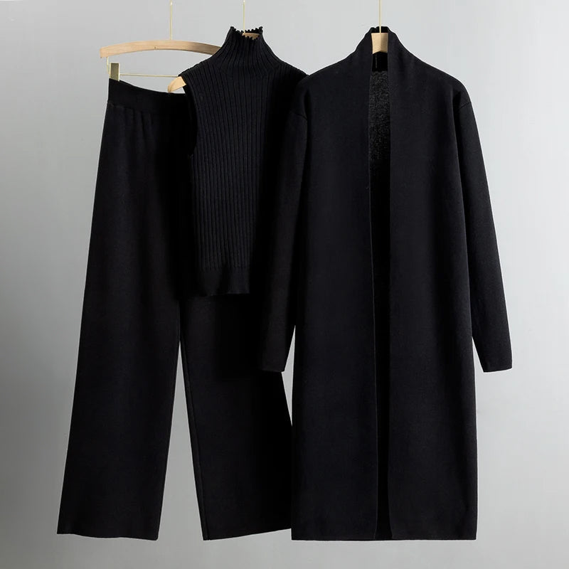 Ella - Ensemble sans manches, manteau long avec pantalon large