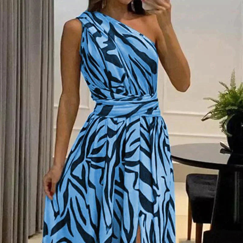Robe Imprimée Freja pour Femmes – Robe Midi Moderne avec Motif Coloré
