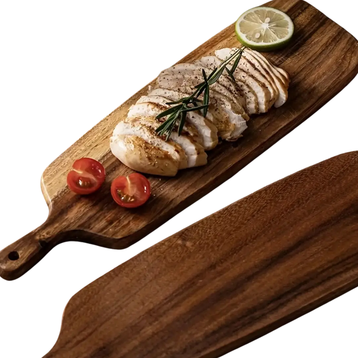 RusticChef - Planche à découper en bois avec poignée pour la cuisine et le service