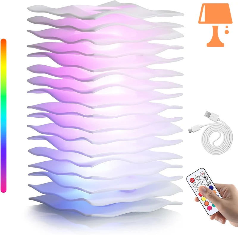 WaveGlow - Lampe à design de vagues artistique avec télécommande