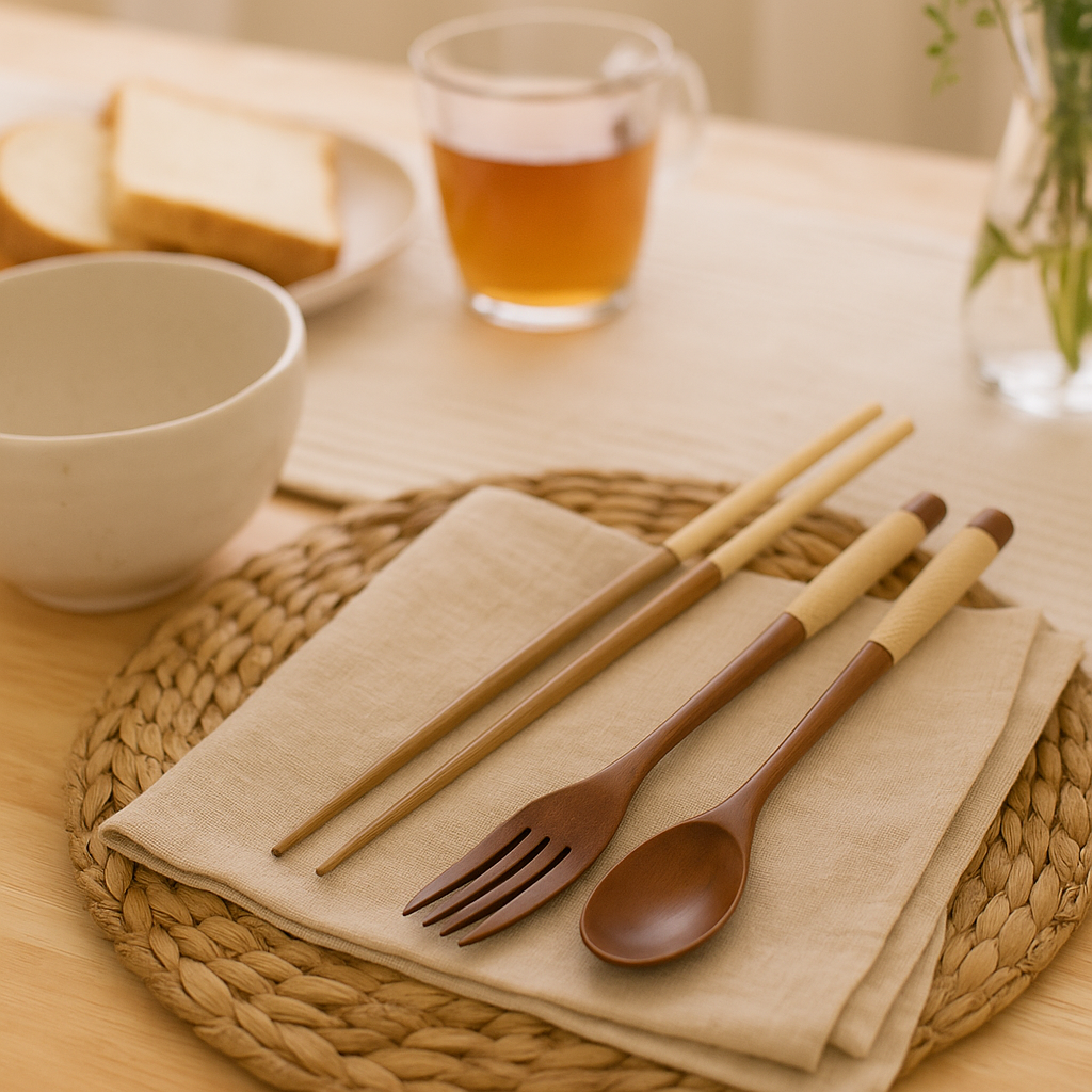 Orvanna | Ensemble de salle à manger en bois fait à la main en 3 pièces