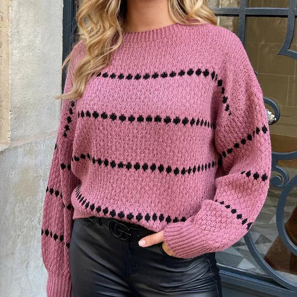 Sweater oversize stylé Mayla avec col rond